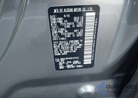 2016 Nissan Quest Sv z USA, uszkodzony, nr VIN JN8AE2KP4G9157343